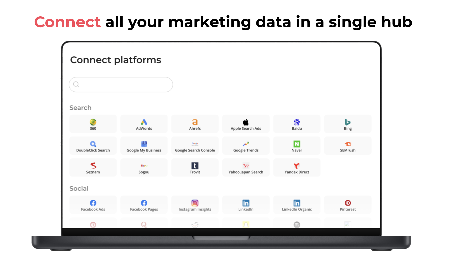 Connect all your marketing platforms