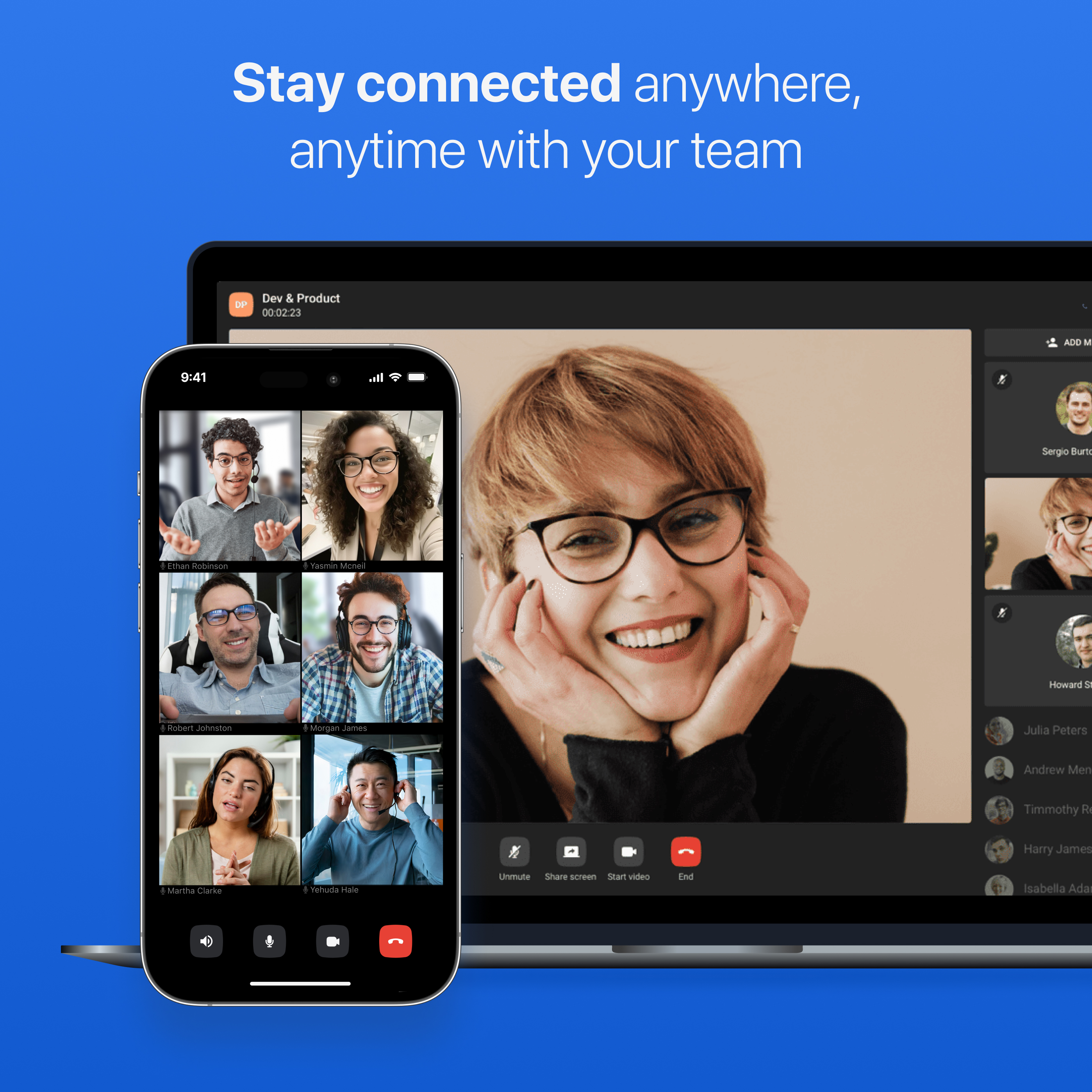 Chanty screenshot: Video and audio calls