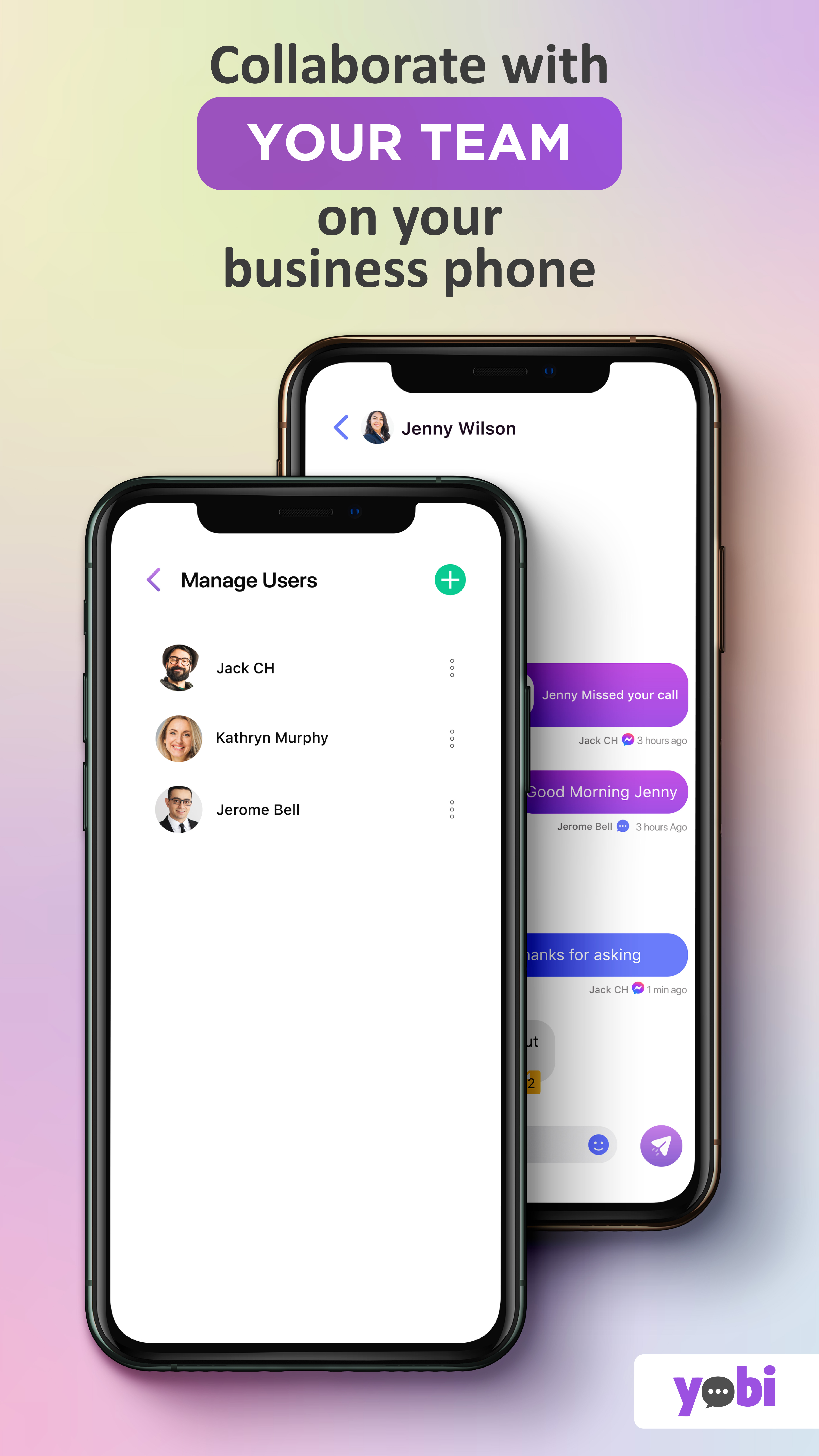 You can invite your entire team to Yobi and hand-off conversations instantly. Record calls so that others can gain insights into business relationships and track call quality at the same time.