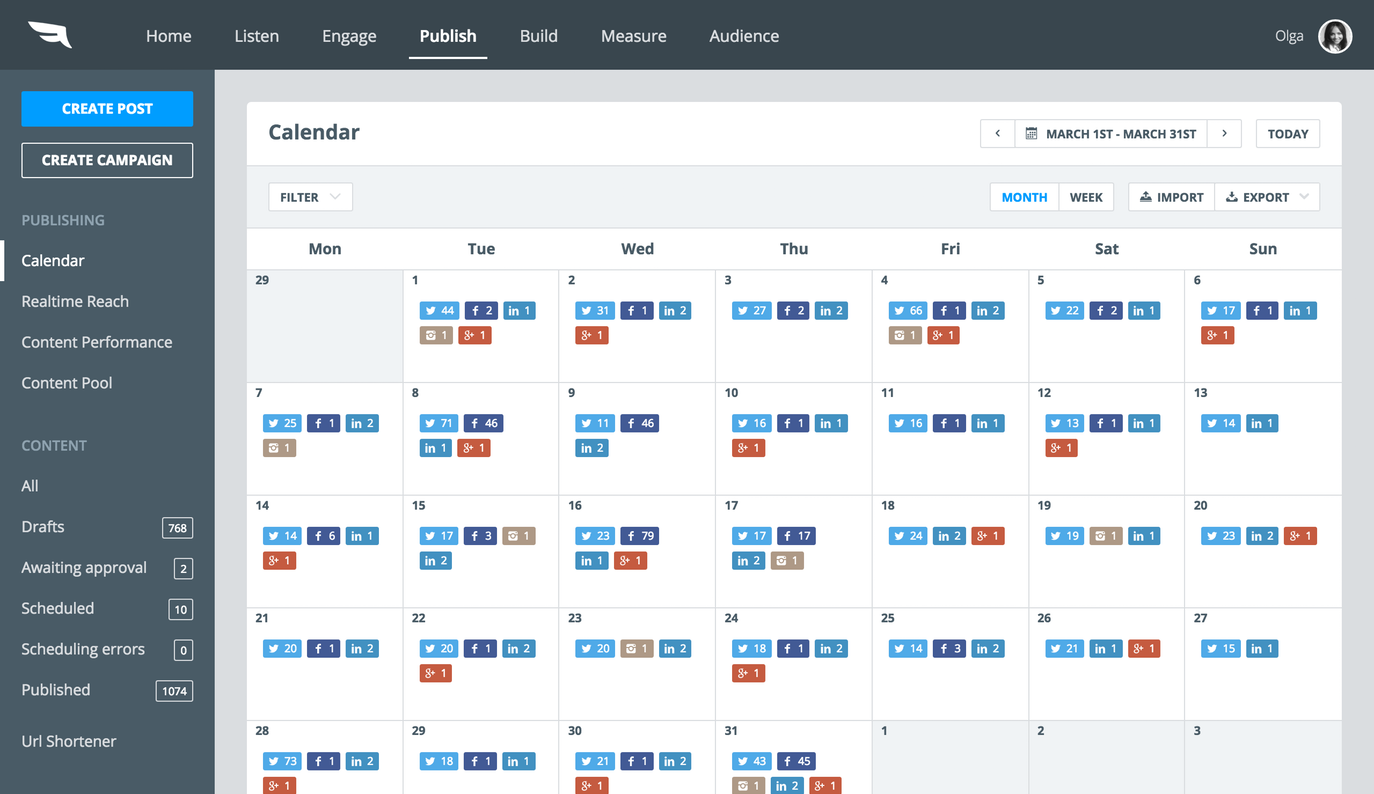 Falcon.io Software - Plan, schedule, edit, and post content across multiple social channels