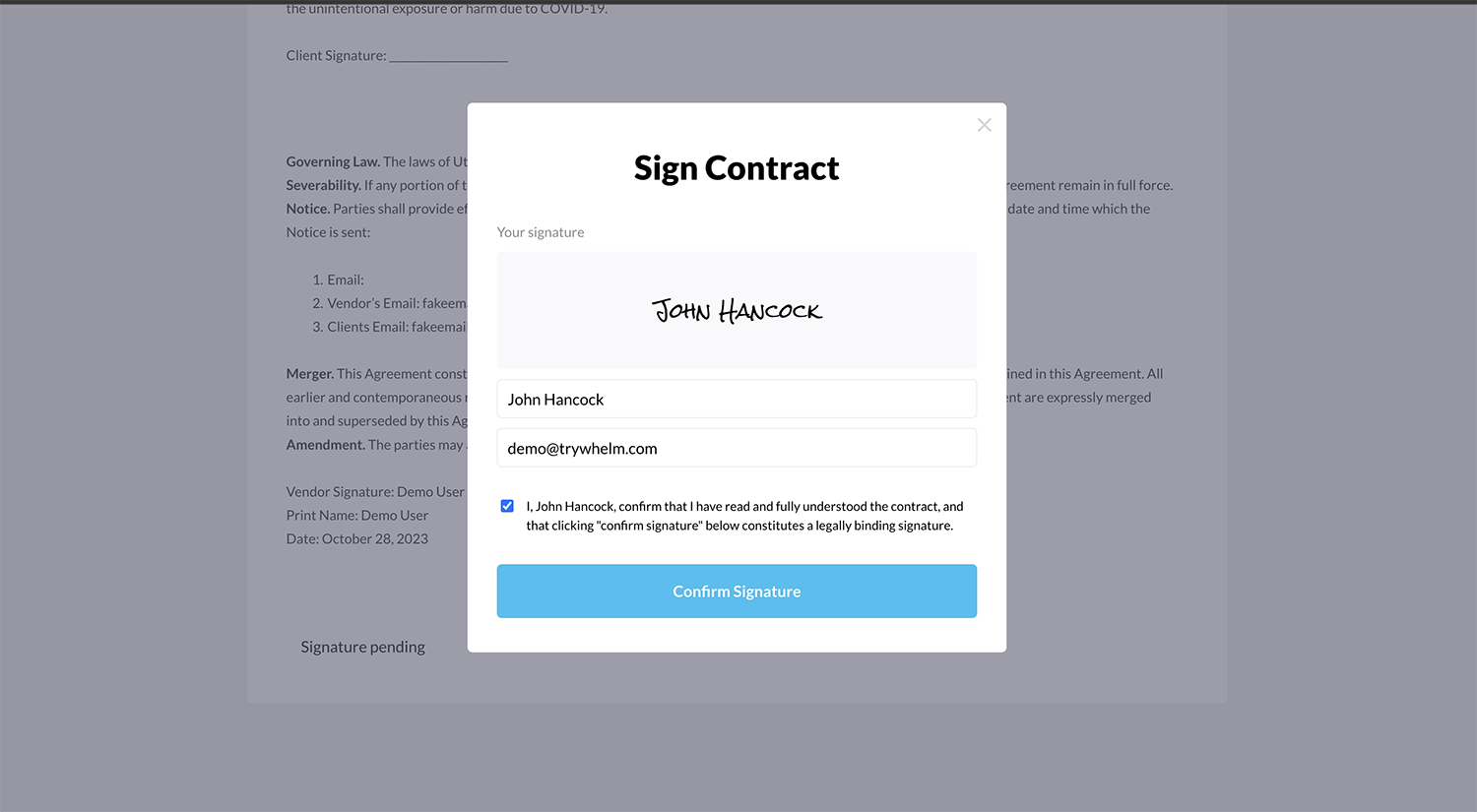Legal Contract Templates – create, send, and e-sign digital contracts