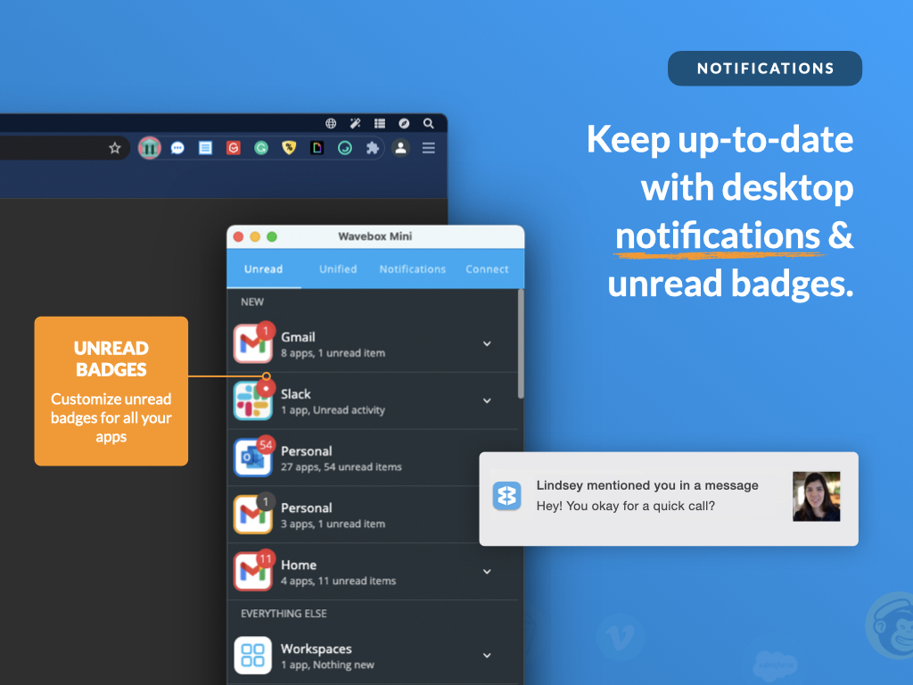 Unified notifications for everything in the browser.