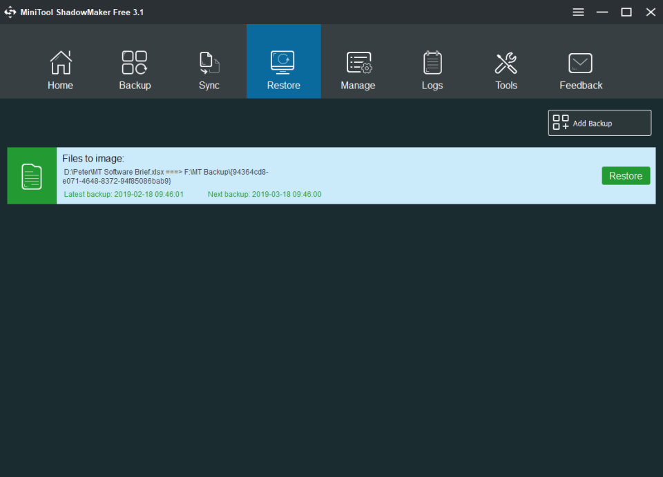 MiniTool ShadowMaker Software - MiniTool ShadowMaker restore files