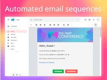 MyOwnConference Software - Automated email sequences! Want to maximize attendance? Setup automated email invites and reminders in seconds. People are lazy, make joining hassle-free.