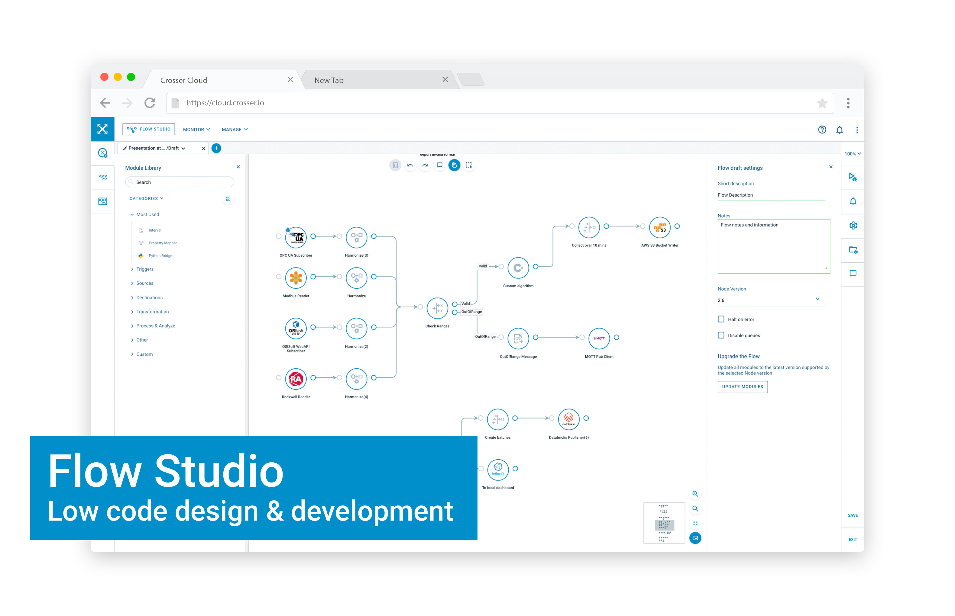 Crosser screenshot: Crosser workflows