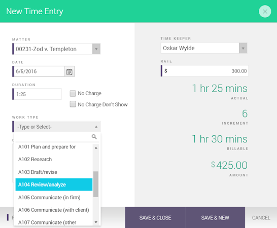 Zola Suite screenshot: Over 11 different ways to track time