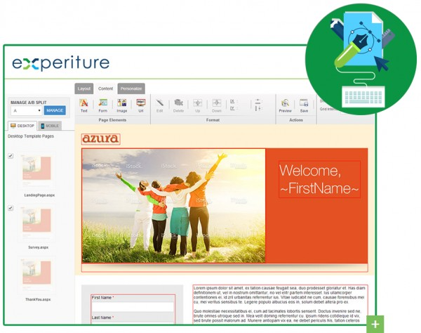 Experiture Software - Experiture helps to design custom landing pages
