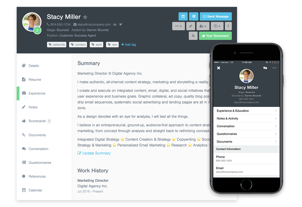 Breezy Software - Clean, comprehensive candidate profiles