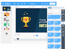 PowToon Software - Presentation can be created with the drag and drop WYSIWYG editor