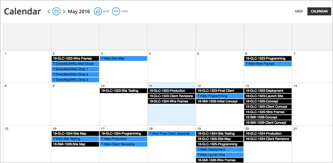 Workamajig Software - Create a real-time calendar of project deadlines