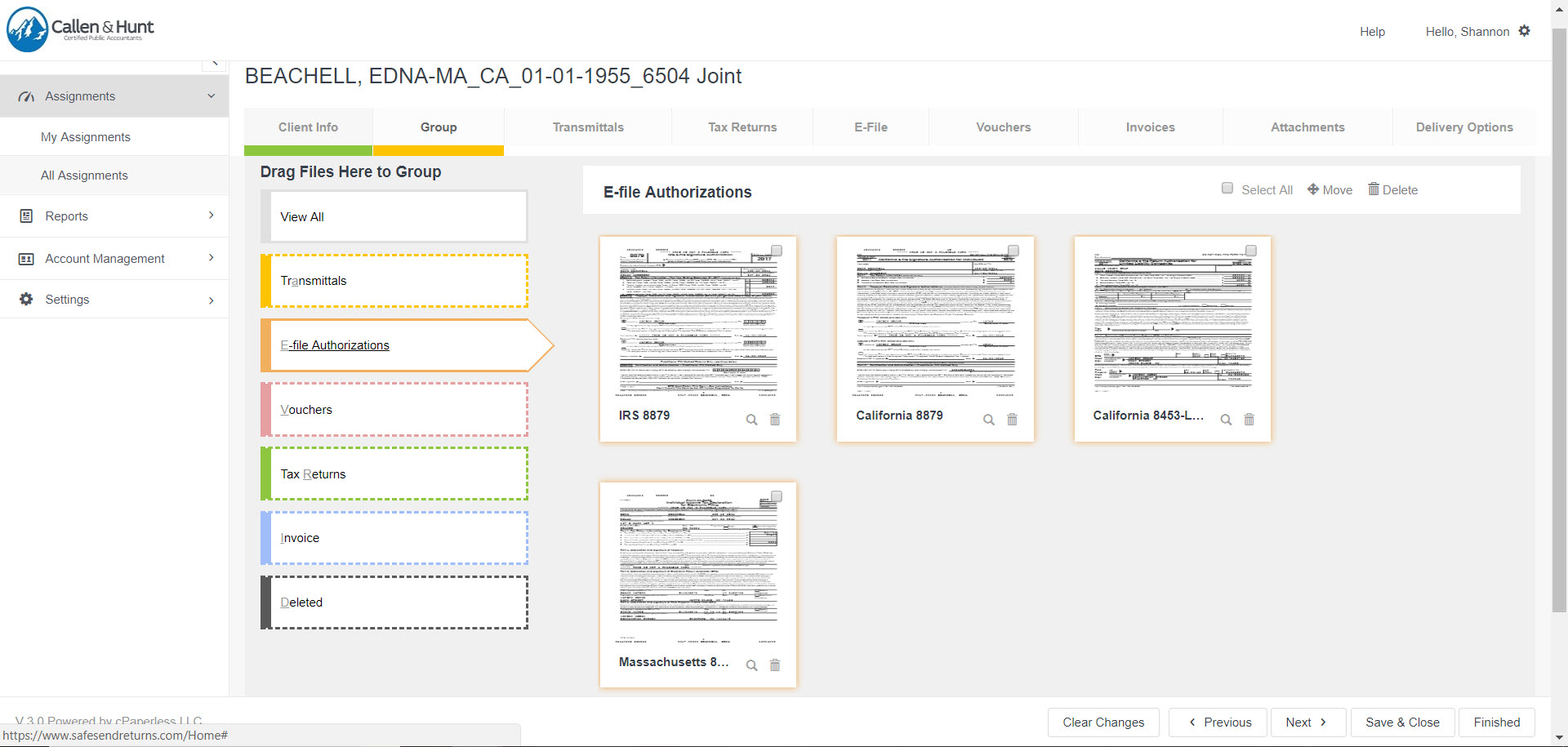 SafeSend Returns screenshot: User View