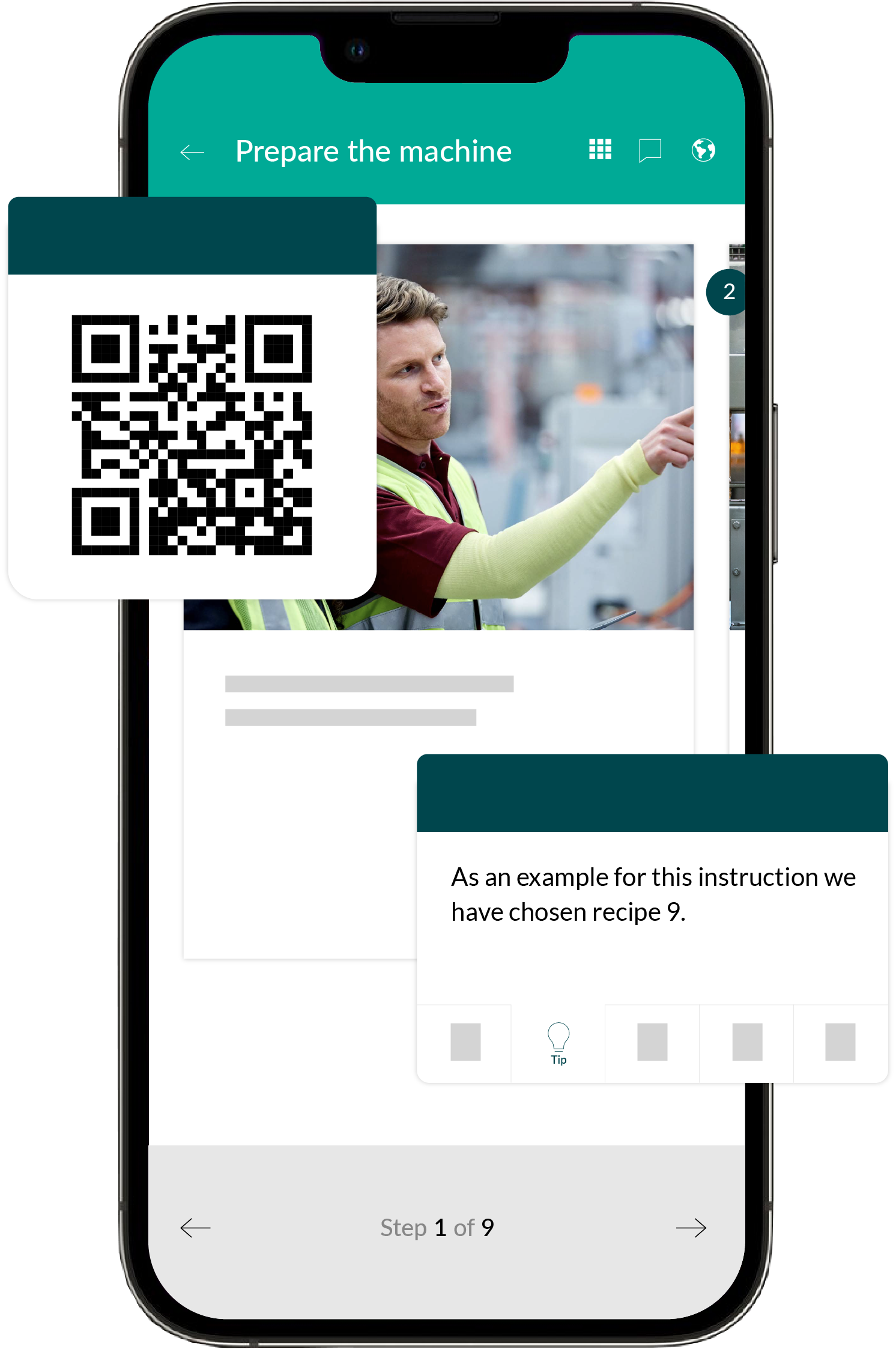 Share with colleagues across teams, lines, and sites with QR codes, NFC, or through your existing tech stack. 