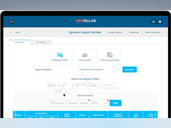 365villas Software - The Dynamic Report Builder