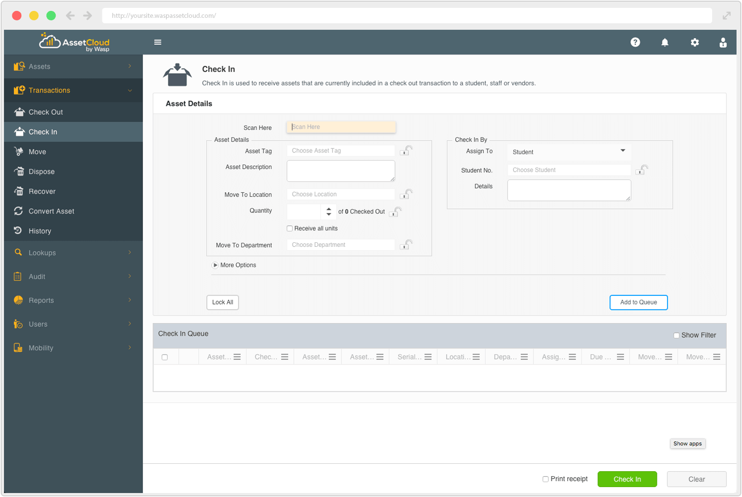 The interface provides easy access to all of the organization's data