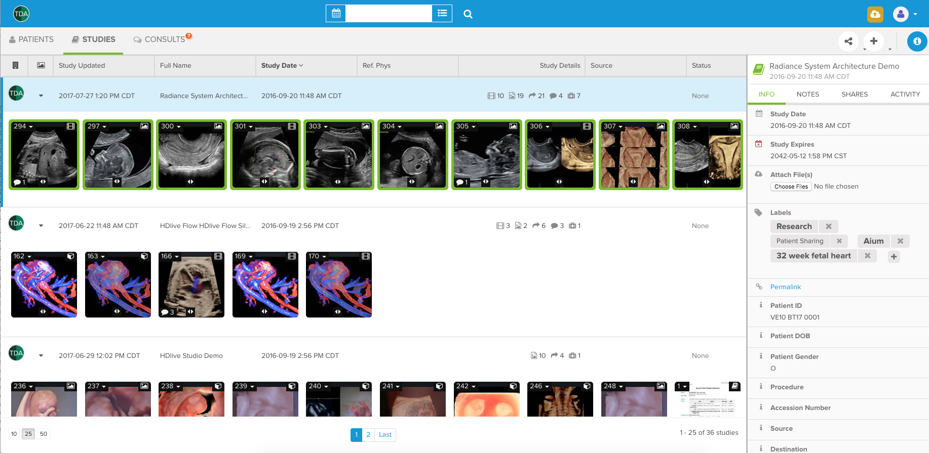 Cloud access and archival of images, clips and reports