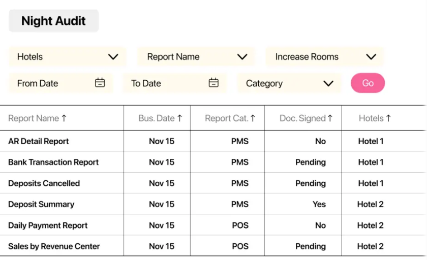 DigiAudit screenshot: Access all your nightly reports in one place, with no printer or dusty filing cabinets required. Get secure, instant access to financial reports using an easy-to-search indexed repository in DigiAudit.