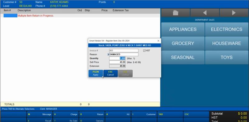 ACCEO Smart Vendor screenshot: Main sales register. Experience ACCEO Smart Vendor - https://tinyurl.com/y9wua86p