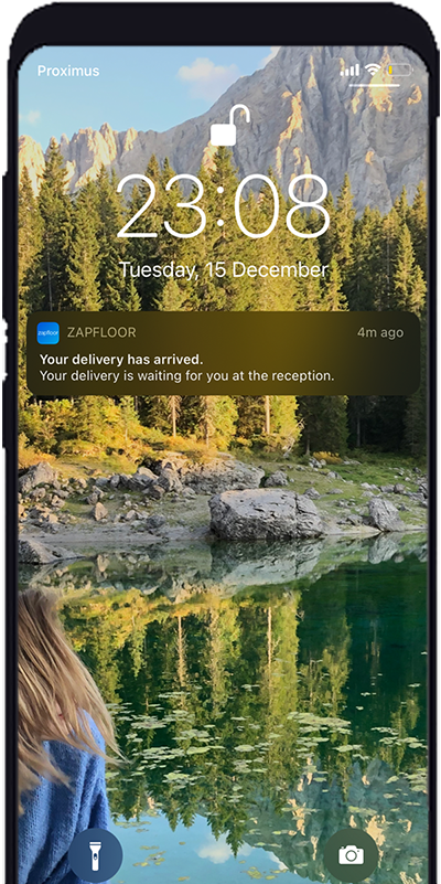 Zapfloor Software - Get notified of your deliveries through the visitor app