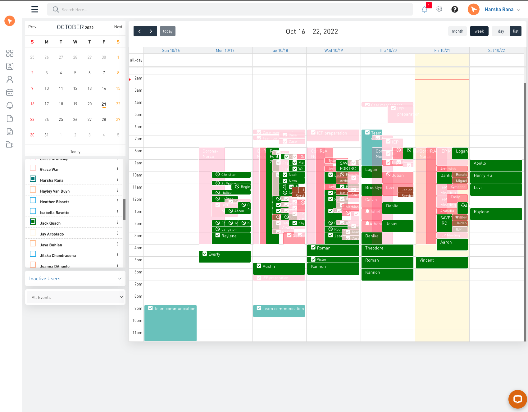See appointments and events on your team's calendar.