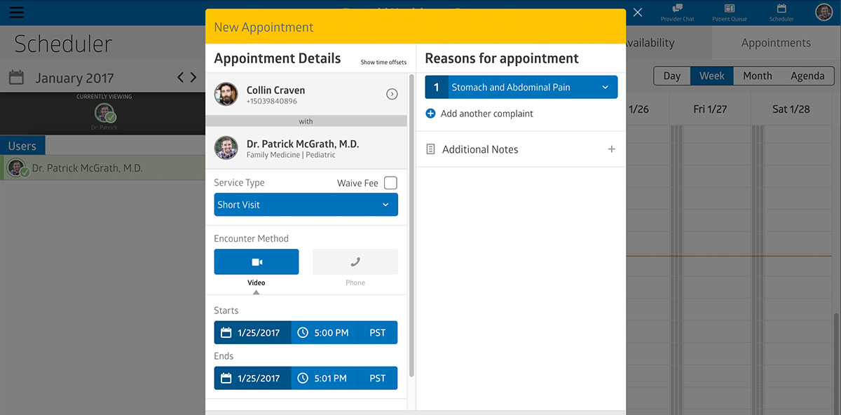 Virtual Care Management appointment scheduling