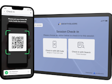 Accelevents Software - Self check-in. Registrants can easily scan their QR code to check themselves in.