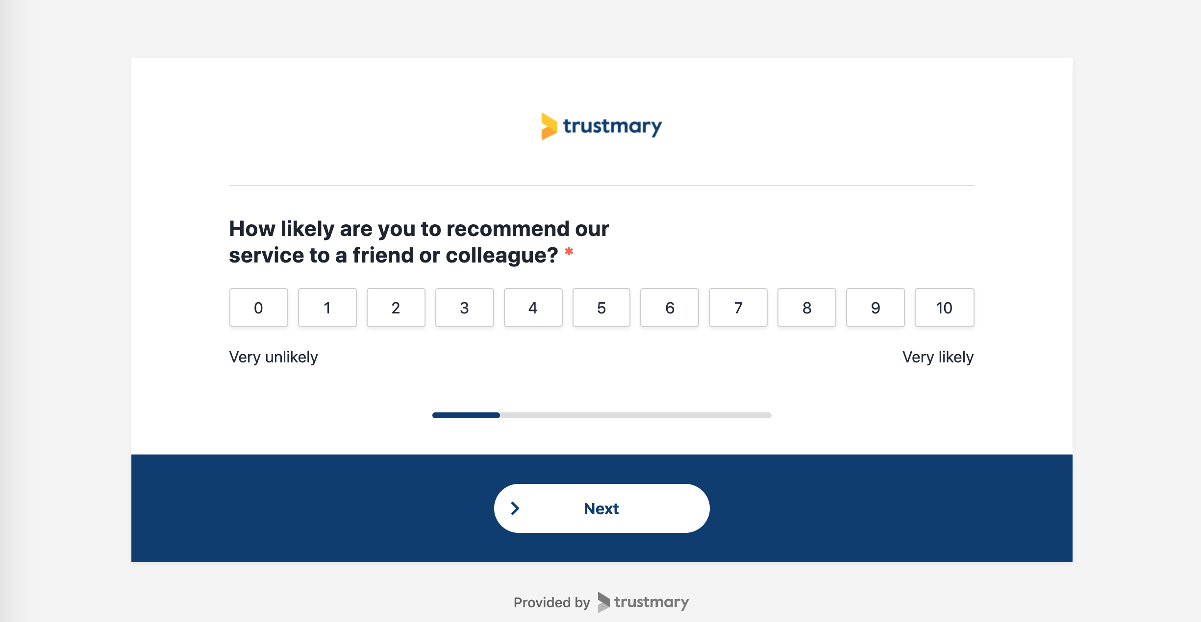 Trustmary Software - Responding to survey