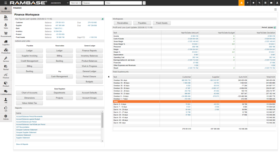 RamBase screenshot: RamBase finance