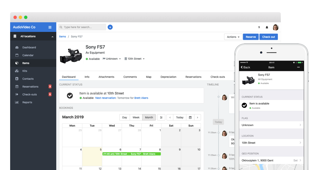 Review bookings by day, week or month, and integrate with iCal