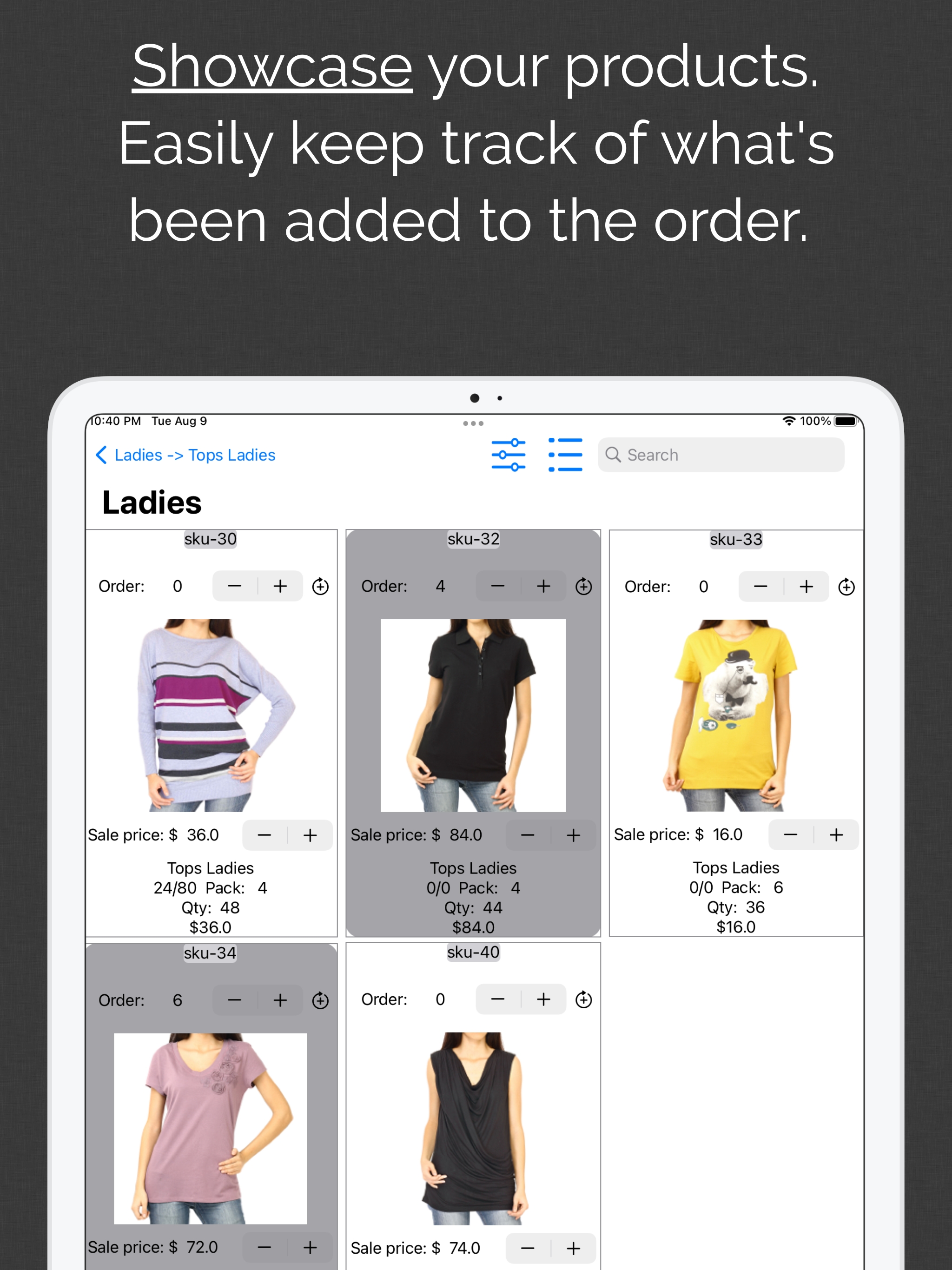 Ketengo screenshot: Show your products