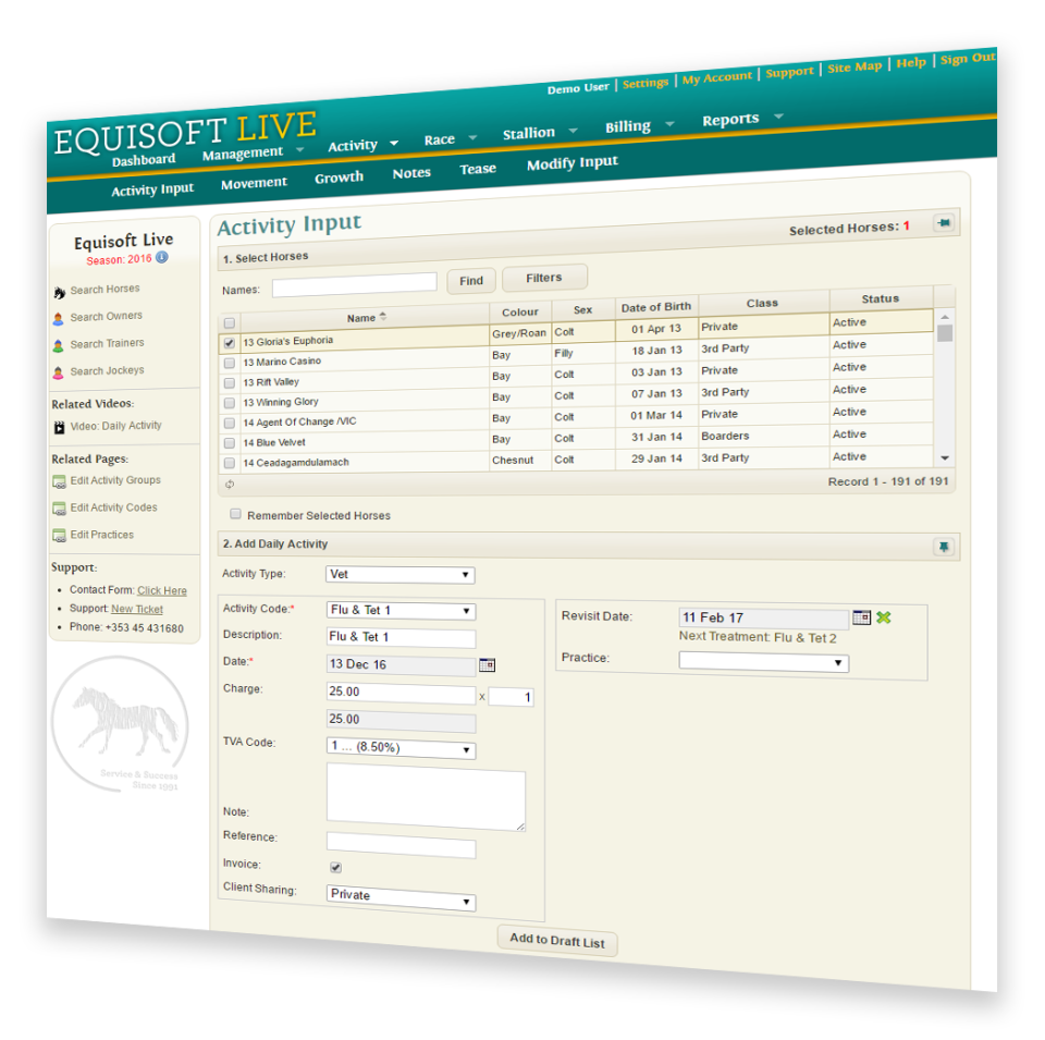Equisoft Live Software - 3