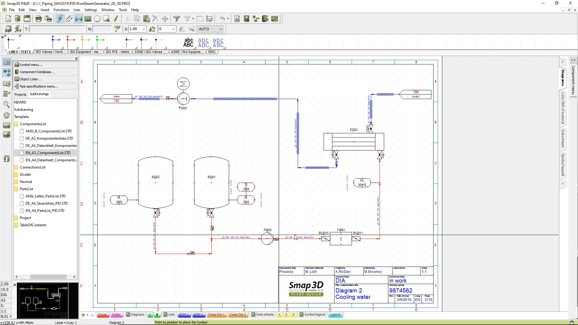 Smap3D Plant Design drawings view