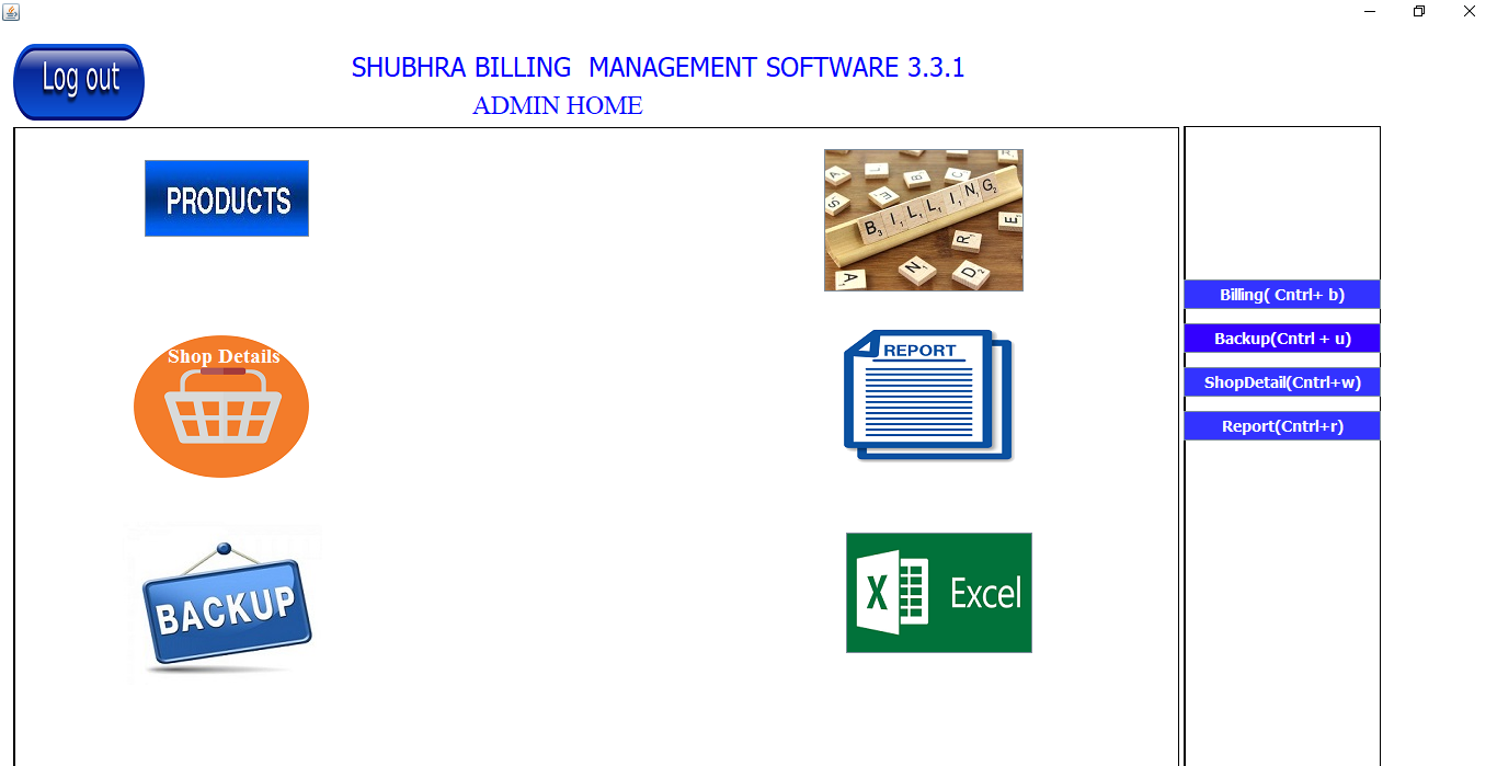 Shubhra Billing Management main dashboard