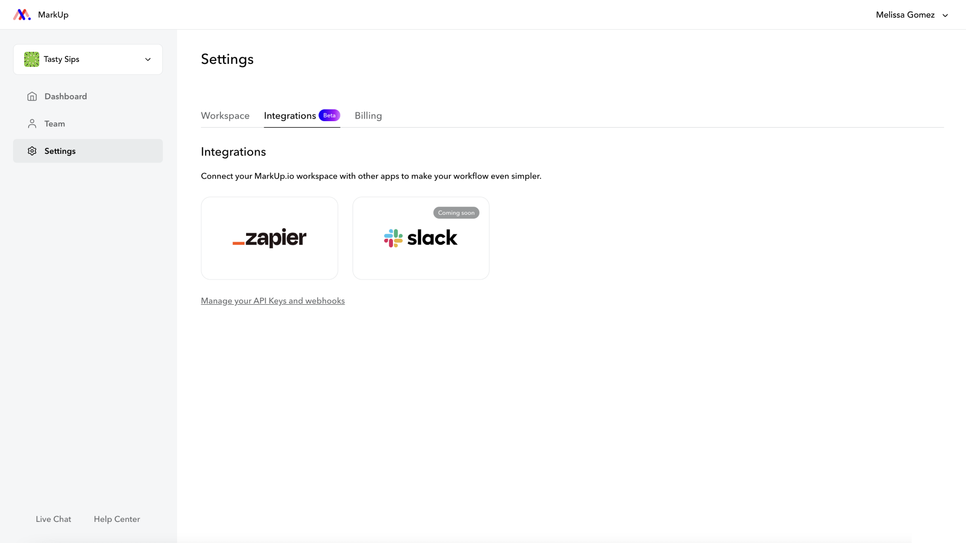 MarkUp.io integrations. Connect MarkUp.io to more than 2000 different tools using the Zapier integration. Get notified of new activity straight into your Slack.