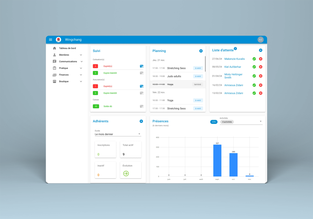 Klubaro screenshot: Comprehensive club analytics hub displaying key performance metrics, membership health, and financial insights. Actionable notifications keep you informed of urgent tasks and upcoming deadlines.