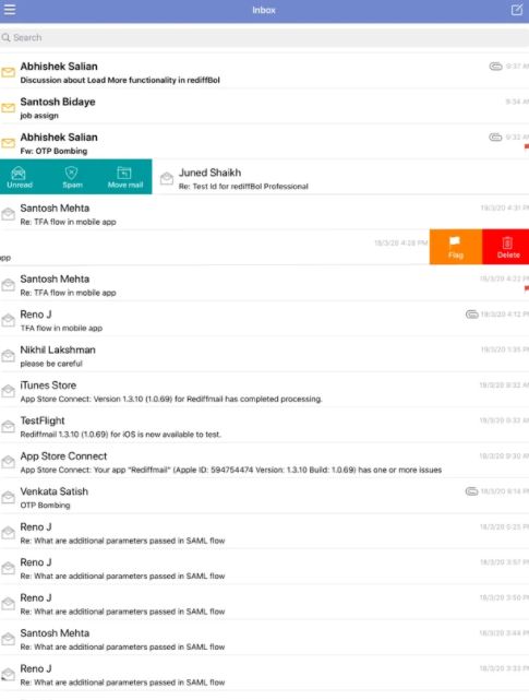 Rediffmail Pro categorize emails

