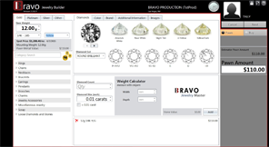 Bravo Pawn Systems Software - Gemstone weight can be calculated