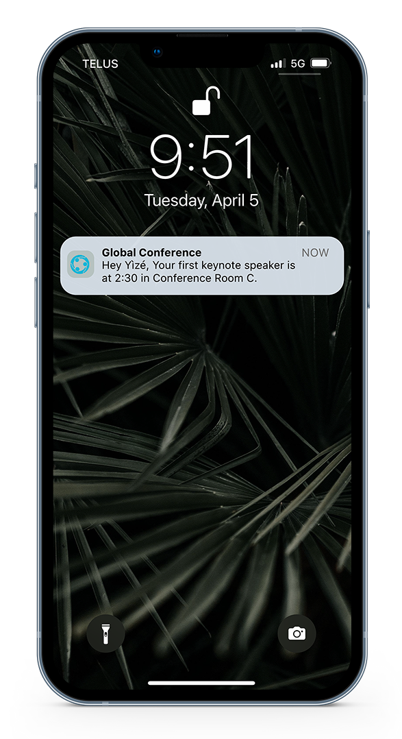 Update, market, and engage your audience using updates pushed directly to your attendees lock screen, they won't miss it! Gain another monetization revenue and maximize your sponsorship dollars by adding a direct line of communication to your attendees.
