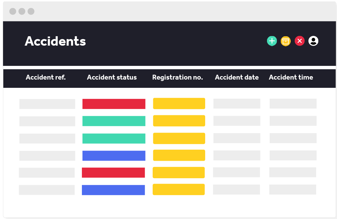 Track the status of accidents