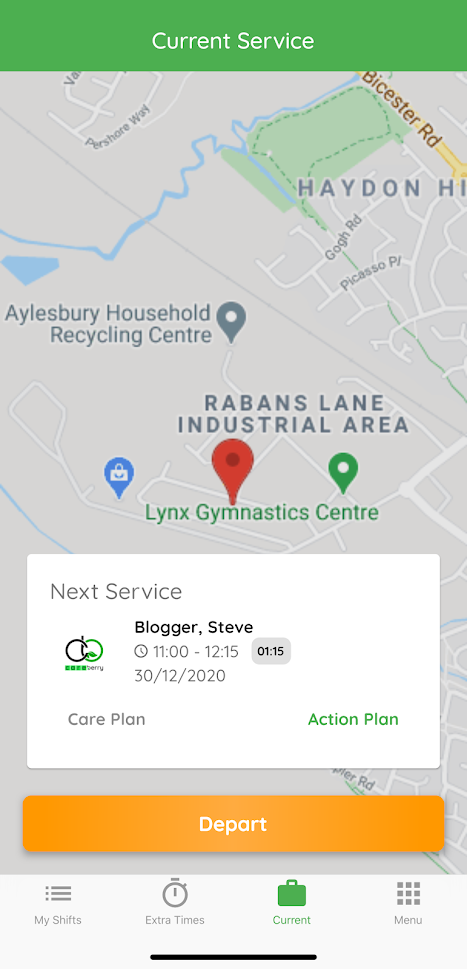 Careberry screenshot: Home Screen