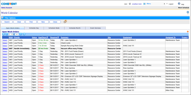 Coherent Software - Work orders can be tracked by site, technician, priority, and more