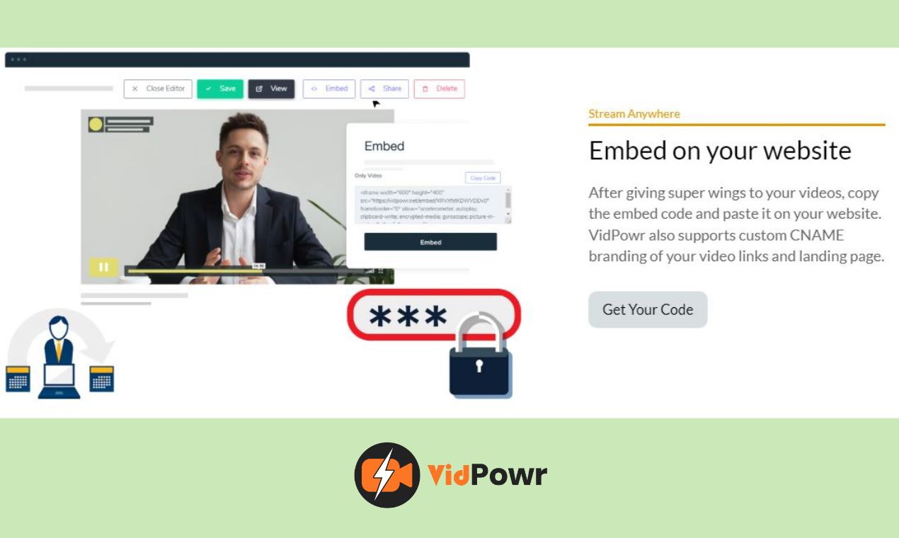 VidPowr screenshot: VidPowr video embedding