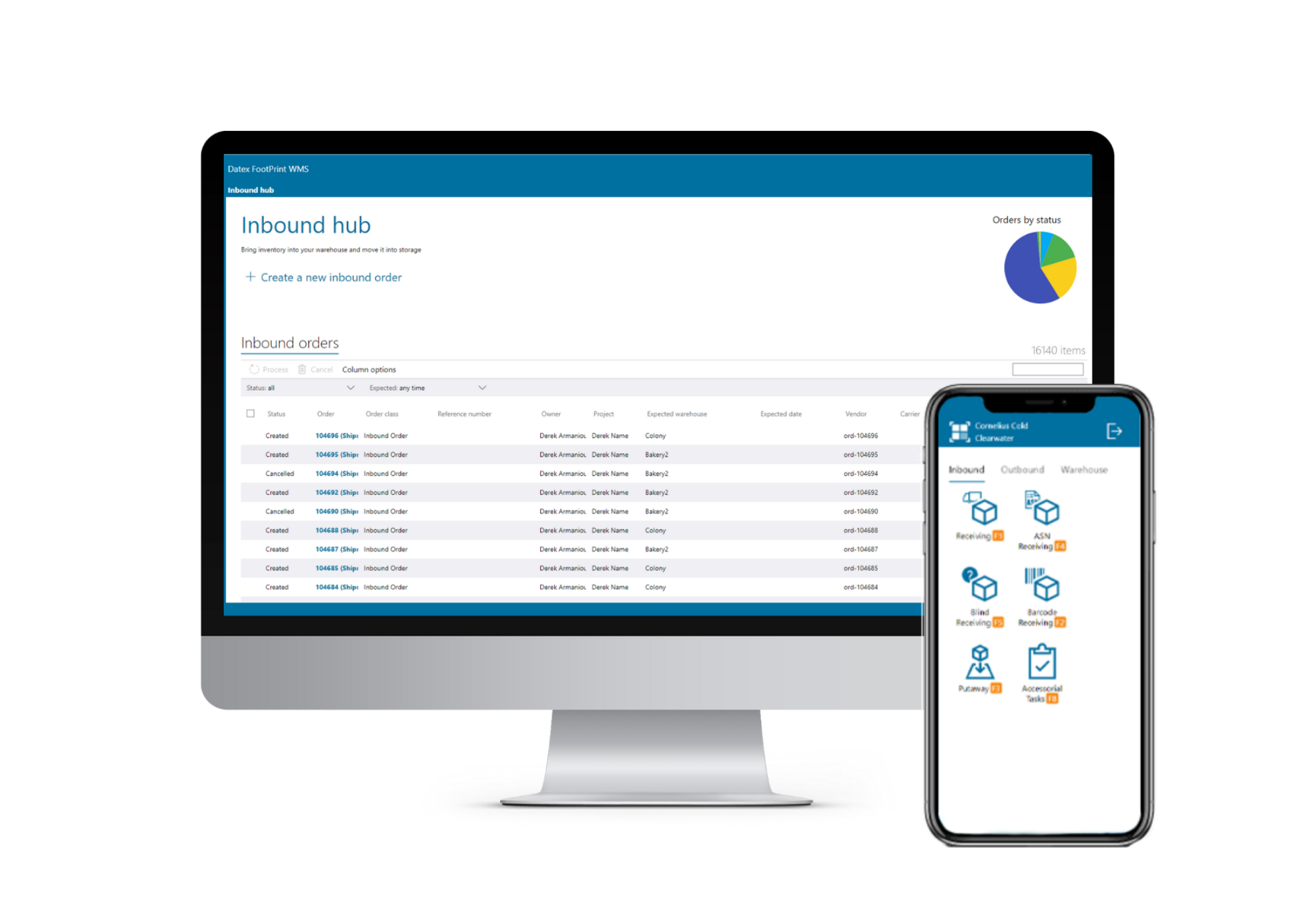 Datex Footprint 3PL WMS Software - Footprint WMS on desktop and Footprint Mobile

Simple, easy to use interfaces putting the power of your destiny into your hands, not the software provider. Make changes on the fly and cut training time by 50%? Yes, Datex Footprint WMS can do that for you.