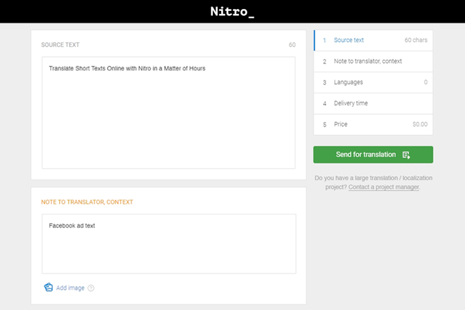 Nitro screenshot: Nitro interface