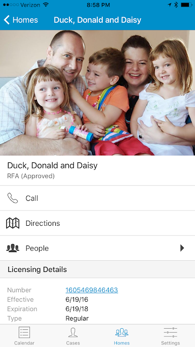 Foster families can be contacted directly through their profile