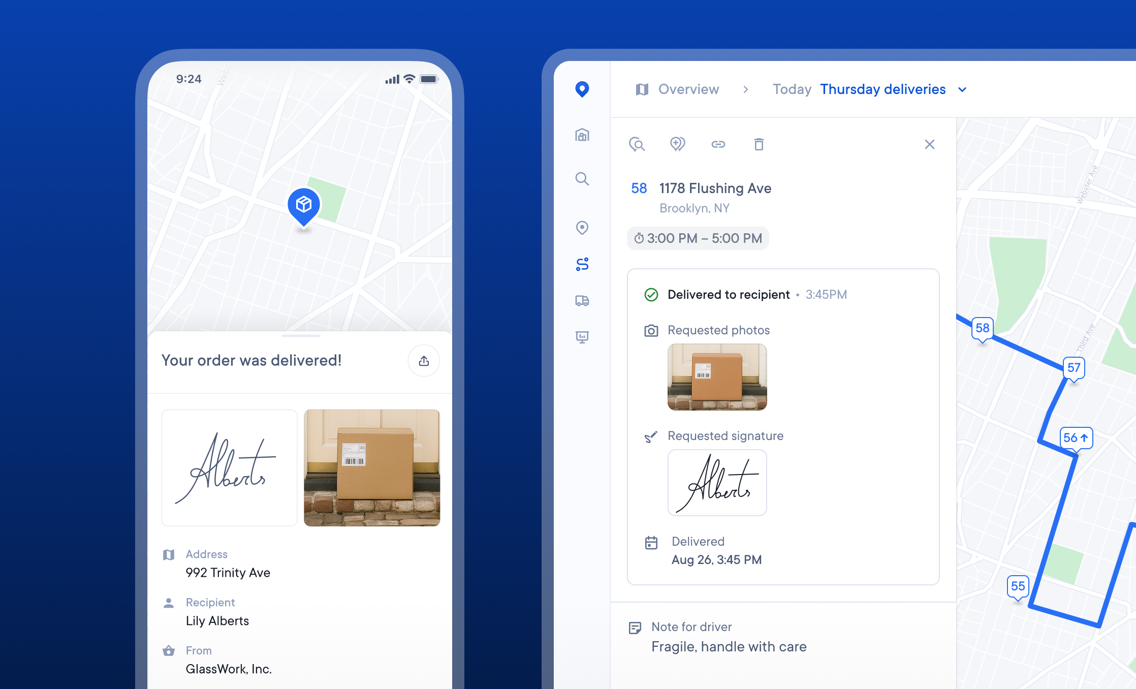 Spoke screenshot: Proof of delivery
