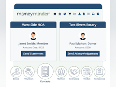 MoneyMinder Software - PEOPLE MANAGEMENT | Manage donors, vendors, contacts, volunteers, members, homeowners, contractors and more. Track Accounts Payable, Accounts Receivable, membership status, dues, donations and pledges. - thumbnail