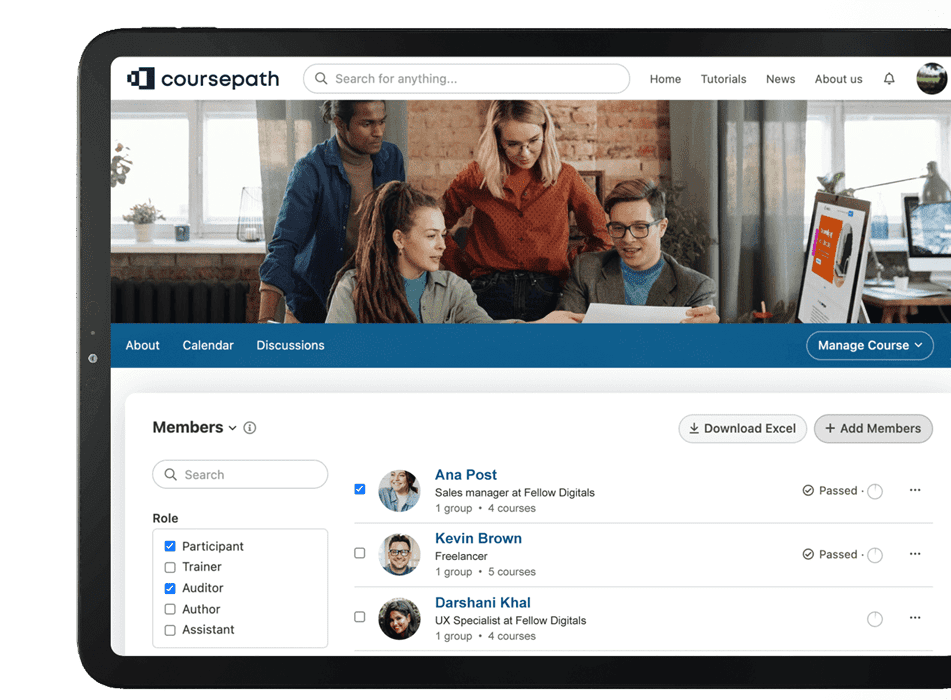 Coursepath screenshot: Coursepath home page