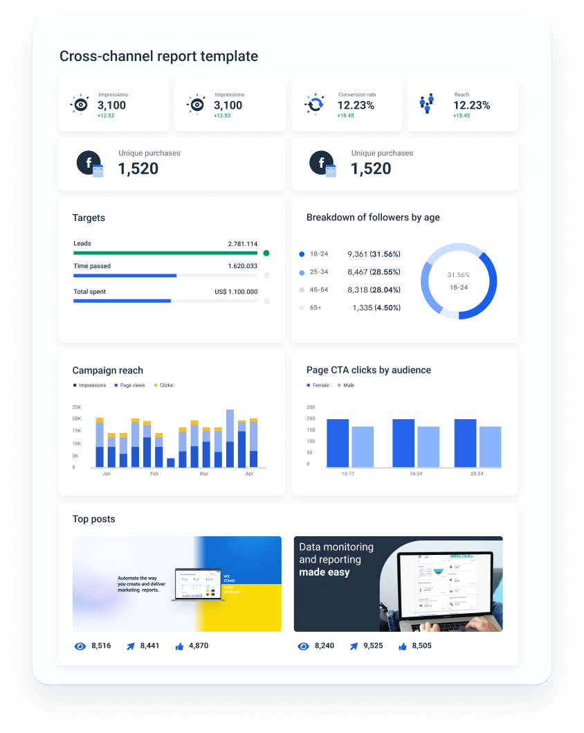 Whatagraph Software - Connect data and build visual reports