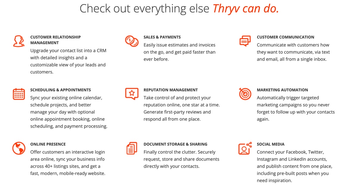 Thryv is a secure, easy to use small business management platform that automates tasks and puts your customers at the center of your business