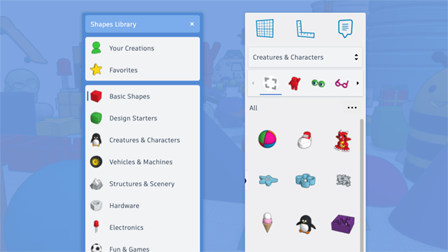 Tinkercad Software - Tinkercad shapes library